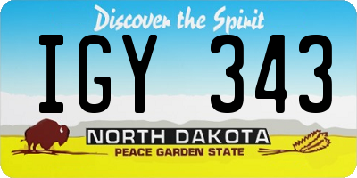 ND license plate IGY343