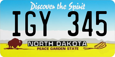 ND license plate IGY345