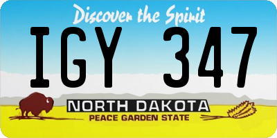 ND license plate IGY347