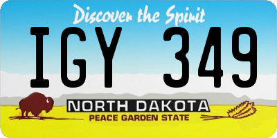 ND license plate IGY349