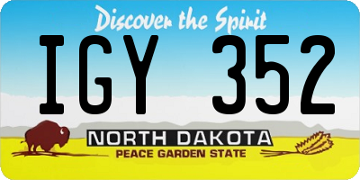 ND license plate IGY352