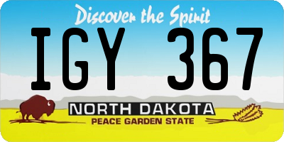 ND license plate IGY367