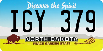 ND license plate IGY379