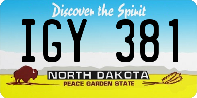 ND license plate IGY381