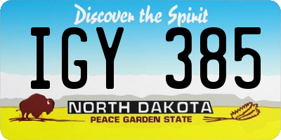ND license plate IGY385