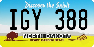 ND license plate IGY388