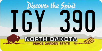 ND license plate IGY390