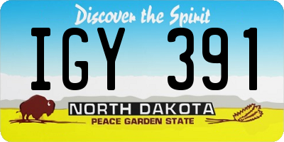 ND license plate IGY391