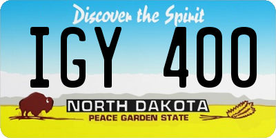 ND license plate IGY400