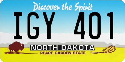 ND license plate IGY401