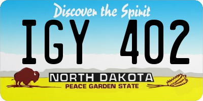 ND license plate IGY402