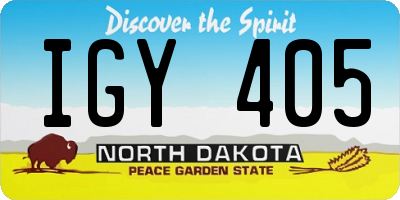 ND license plate IGY405