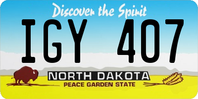 ND license plate IGY407
