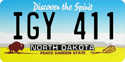 ND license plate IGY411