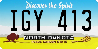 ND license plate IGY413