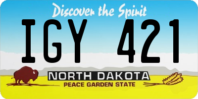ND license plate IGY421