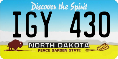 ND license plate IGY430