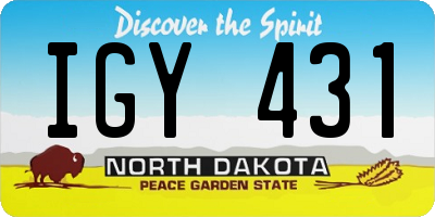 ND license plate IGY431