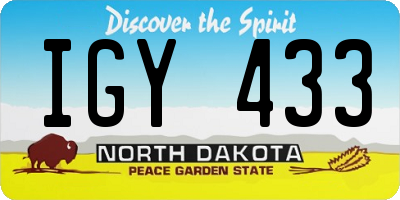 ND license plate IGY433
