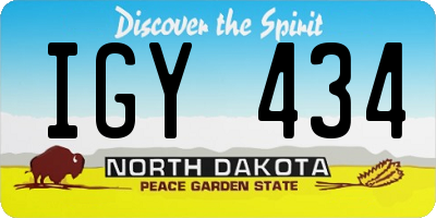 ND license plate IGY434