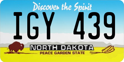 ND license plate IGY439
