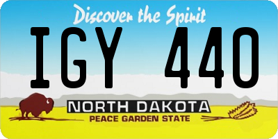 ND license plate IGY440