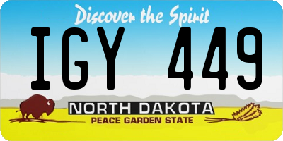 ND license plate IGY449