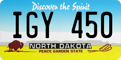 ND license plate IGY450