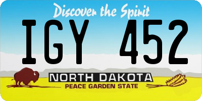 ND license plate IGY452