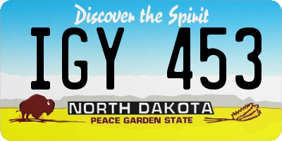ND license plate IGY453