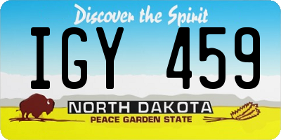 ND license plate IGY459