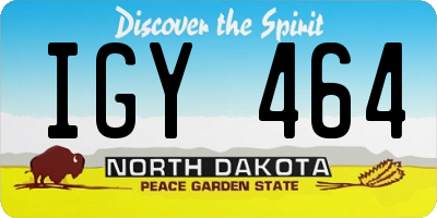 ND license plate IGY464
