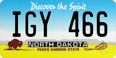 ND license plate IGY466