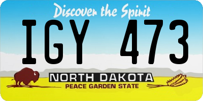 ND license plate IGY473