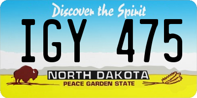 ND license plate IGY475
