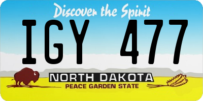 ND license plate IGY477
