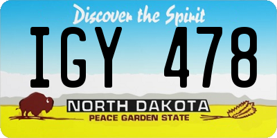 ND license plate IGY478