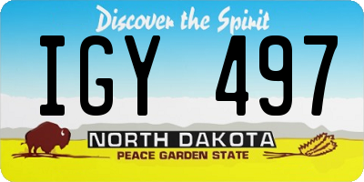 ND license plate IGY497