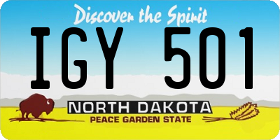 ND license plate IGY501