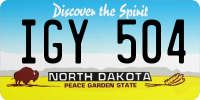 ND license plate IGY504