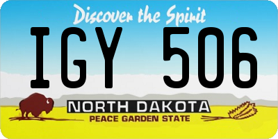 ND license plate IGY506