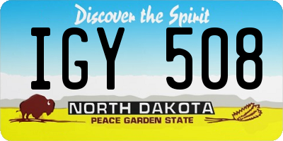 ND license plate IGY508