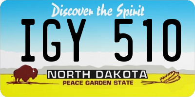 ND license plate IGY510