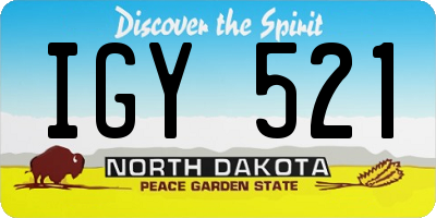 ND license plate IGY521