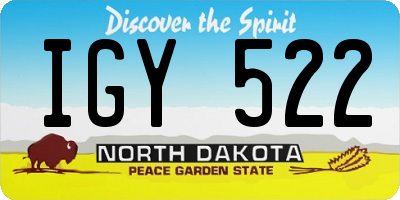 ND license plate IGY522