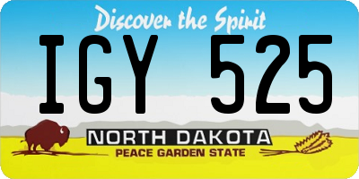 ND license plate IGY525