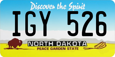 ND license plate IGY526