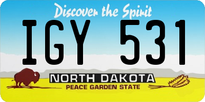 ND license plate IGY531