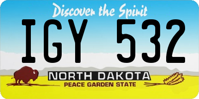 ND license plate IGY532