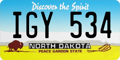 ND license plate IGY534